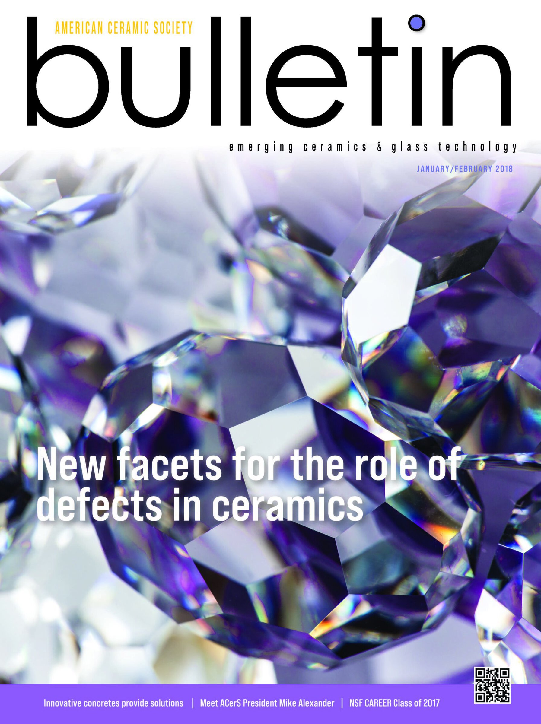 Crystal-clear gemstone with vibrant purple hues and faceted cut for ceramics and glass technology.