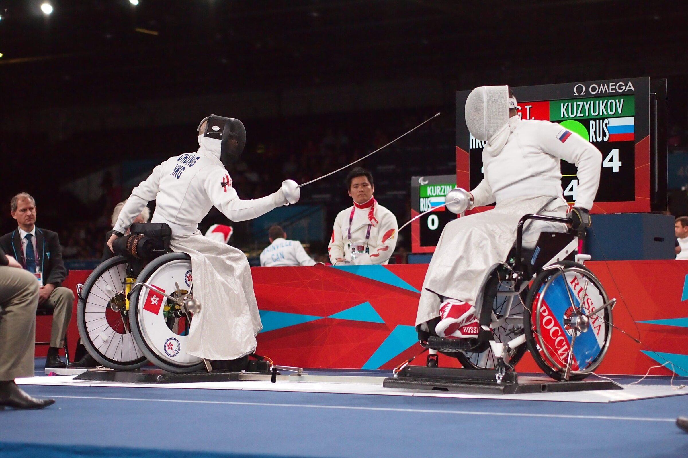 The gold medal game in men’s wheelchair basketball at the Beijing 2008 Summer Paralympics. <em>Credit: Farrukh, Flickr (CC BY-NC 2.0)</em>