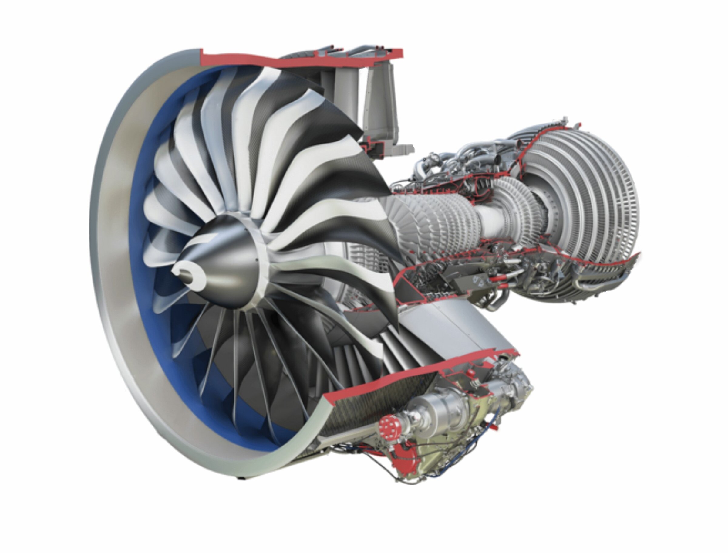High-performance aircraft engine turbine with advanced aeronautics design.