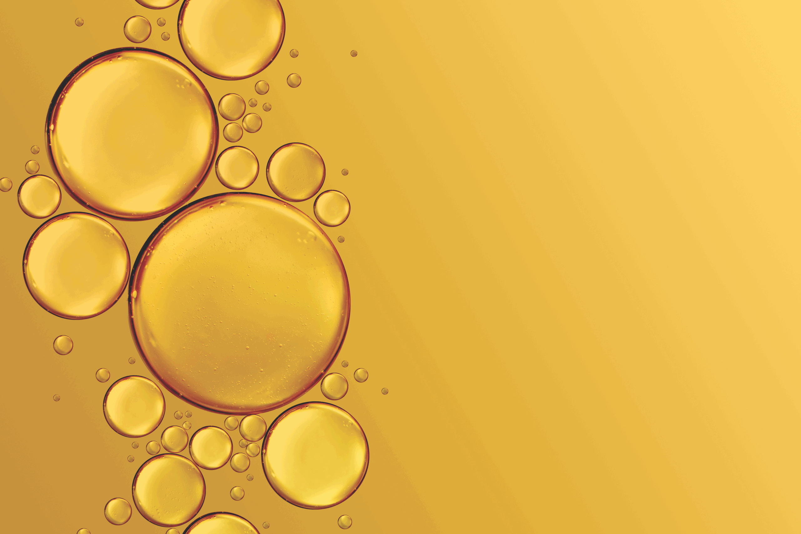 Decorative bubbles on a yellow background