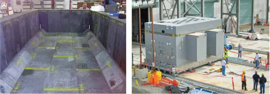 Large industrial furnace used for ceramic materials processing at a ceramics manufacturing facility.