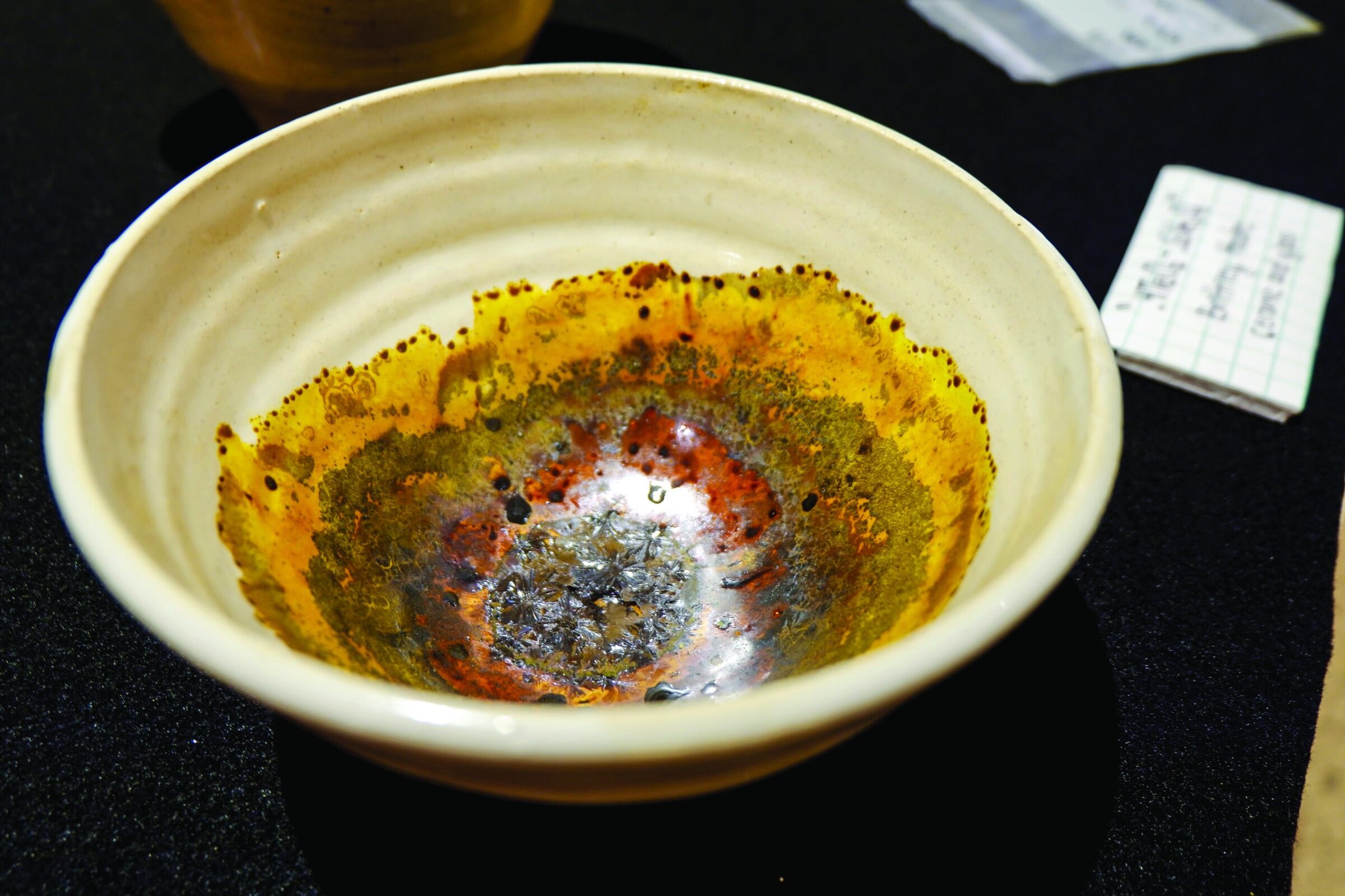 Glazed ceramic bowl.