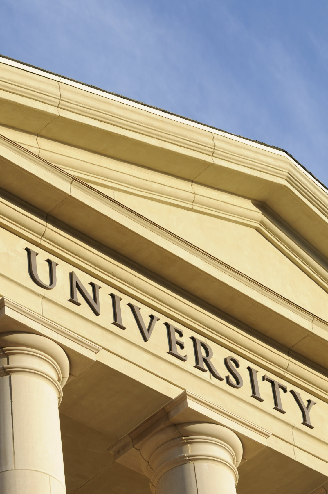 Ceramics-focused university building with classical architecture, columns, and "UNIVERSITY" inscription.