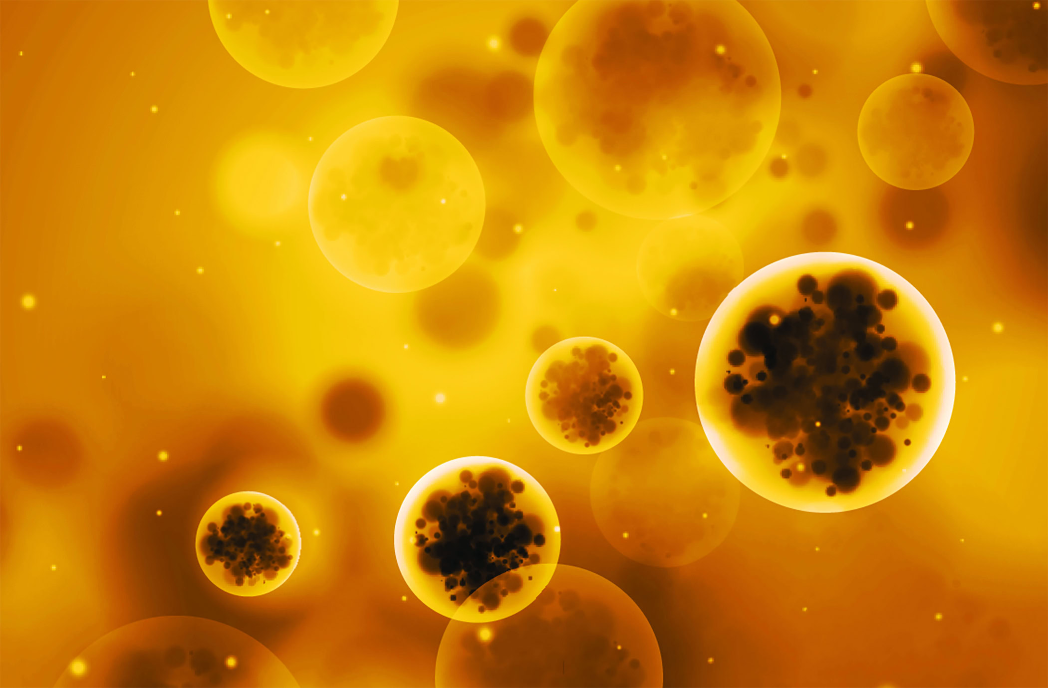 Micrograph of particles in amber hues, highlighting ceramic materials and manufacturing details.