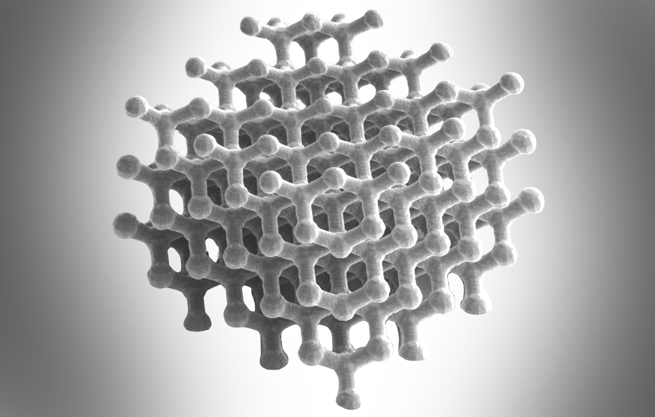 Close-up of a black and white particle