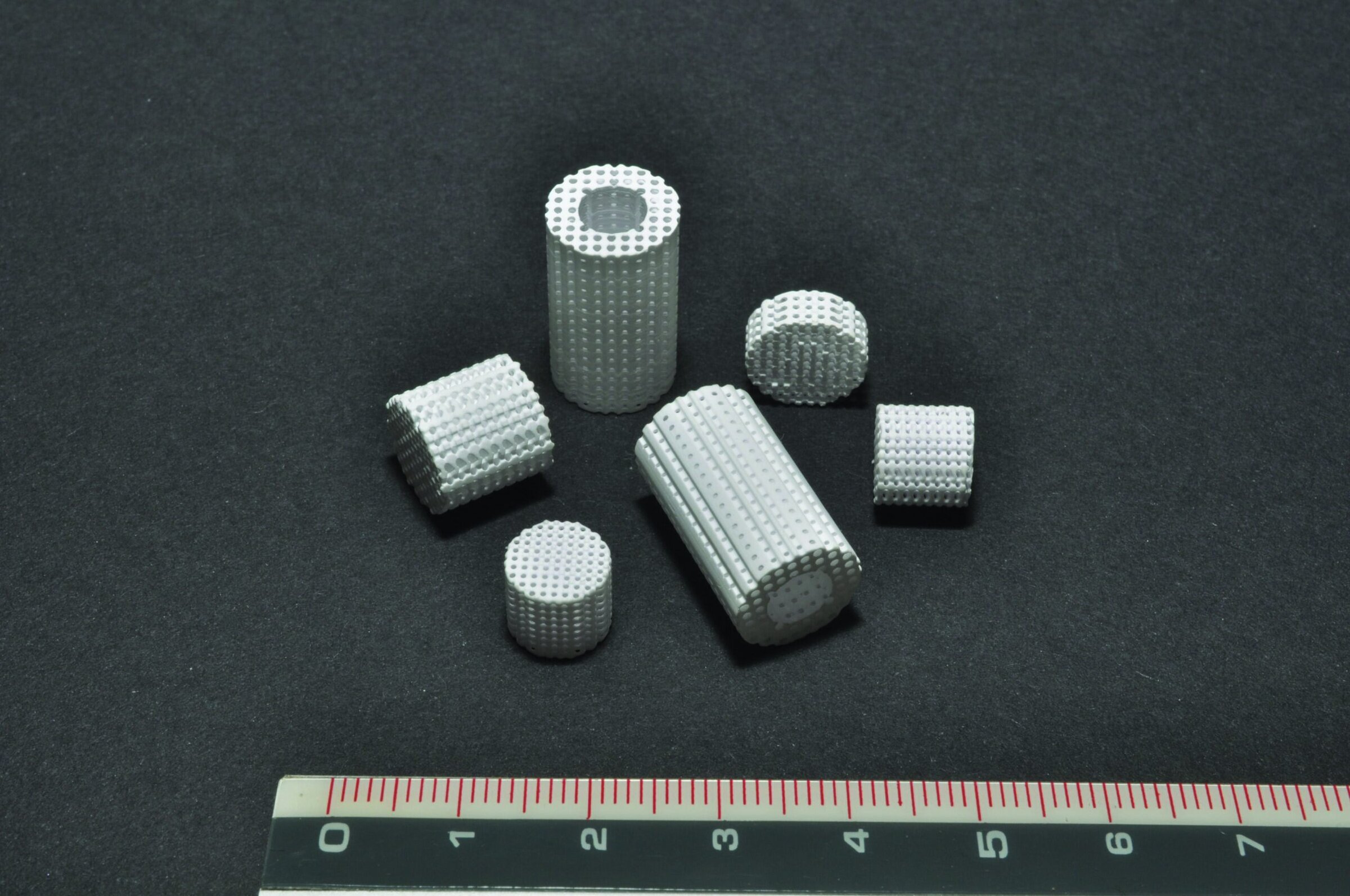 Ceramic foam filter test specimens for high-temperature applications and advanced ceramics research.