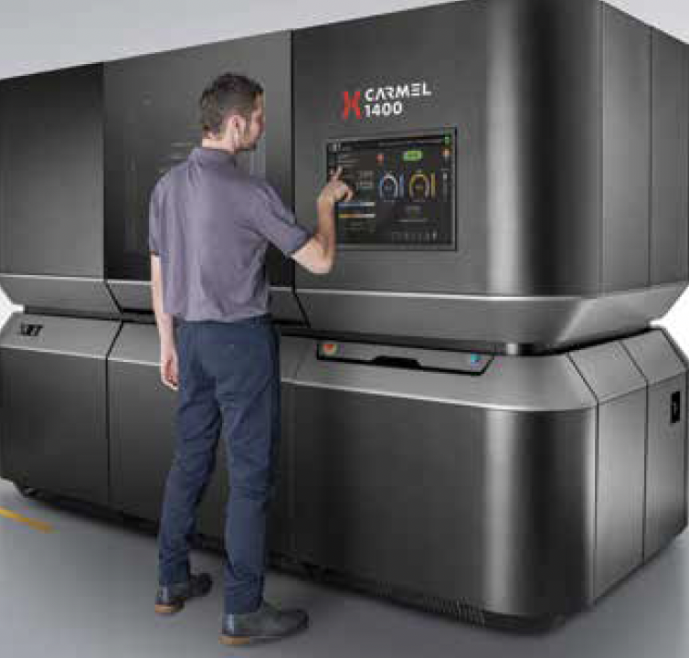 Ceramic materials 3D printer, ceramic printing technology, high-precision ceramic additive manufacturing, advanced ceramic 3D printing equipment, Ceramics Bulletin illustration.