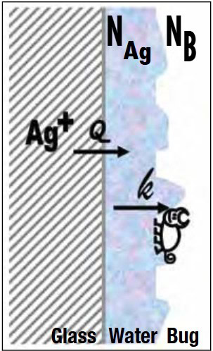 Agglomeration process in ceramics involving silver and water bug in glass for advanced ceramic research.