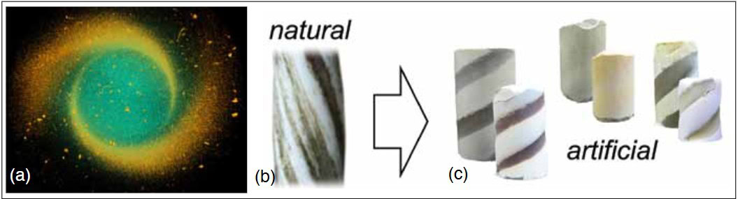 Vivid ceramic glaze art with natural and artificial color effects in ceramic samples.