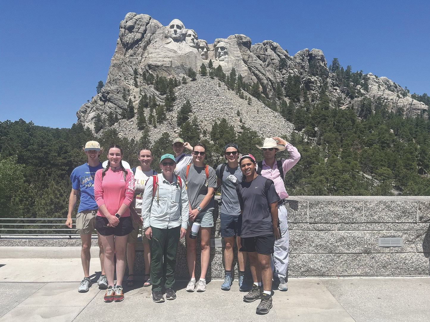 Picture of people standing in front of Mount Rushmore National Monument.