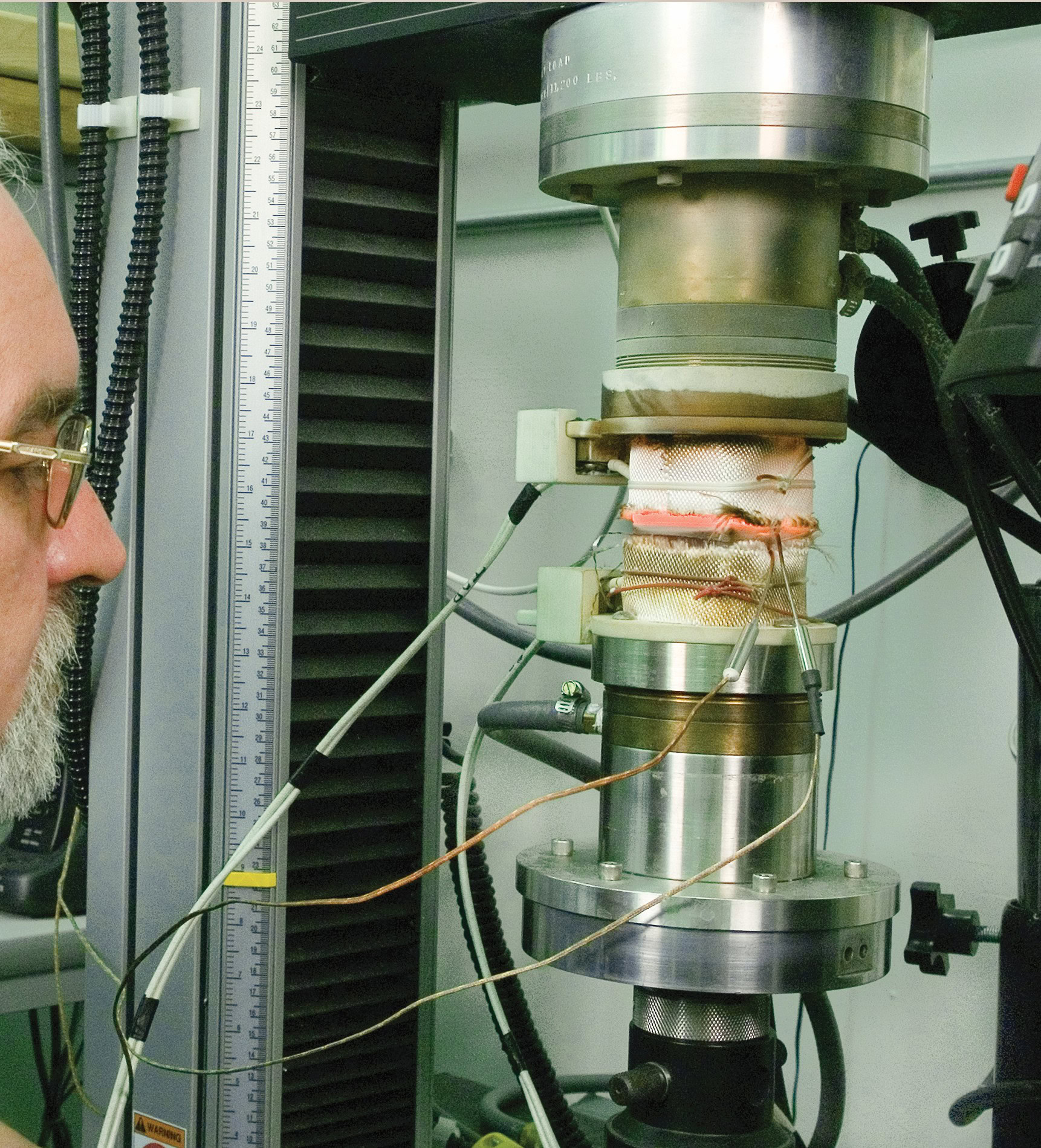 High-temperature materials melting in a laboratory furnace for ceramic research and development.