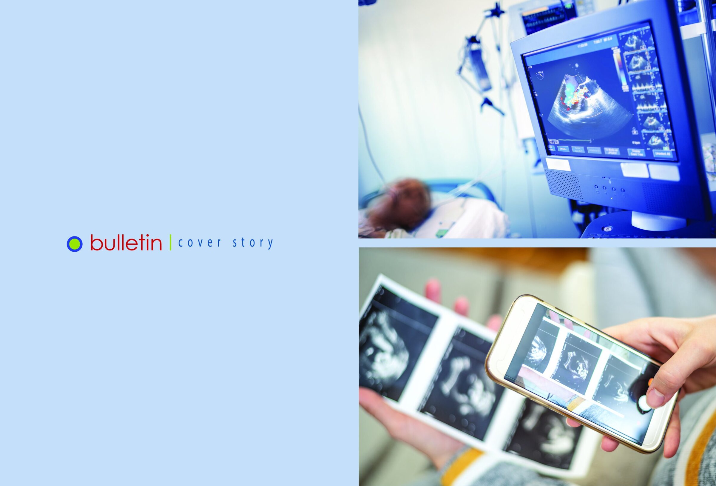 An ultrasound machine displaying a fetal heartbeat in a medical setting.