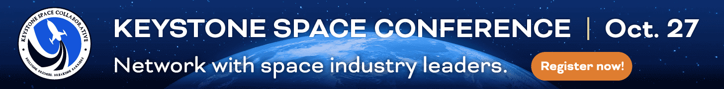 Keystone Space Conference banner with date October 27 and a call to register now.